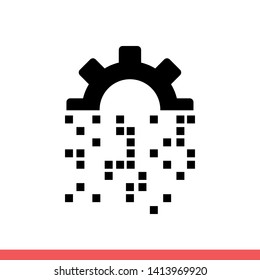 Digital transformation vector icon, gear symbol. Simple, flat design for web or mobile app