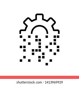 Digital transformation vector icon, gear symbol. Simple, flat design for web or mobile app