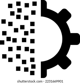Digital transformation vector icon, gear symbol. Simple, flat design for web or mobile app on white background..eps