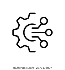 Digital transformation vector icon, gear symbol. Simple, flat design for web or mobile app