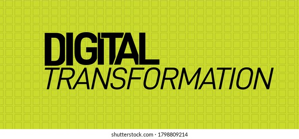 Digital Transformation wall sticker with Typographic illustration