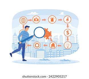 Digital transformation for web banners, infographics, mobile. flat vector modern illustration 