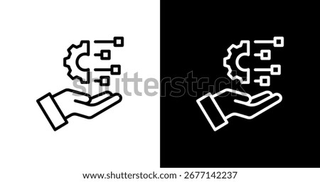 Digital Transformation White Icon Set Design