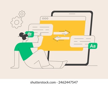 Digital translator abstract concept vector illustration. Digital translation technology, portable translator, electronic language dictionary, multilingual mobile application abstract metaphor.