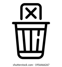 Icono de basura digital. Icono de vector de la basura digital de contorno para diseño web aislado en fondo blanco