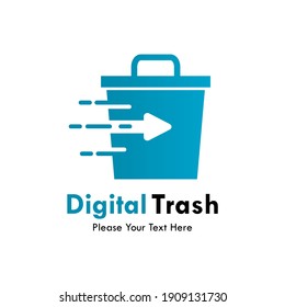 Digital trash logo template illustration