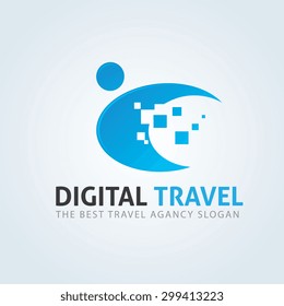 Digital travel agency logo template