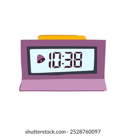 digital travel alarm clock cartoon. analog lightweight, mini battery, loud snooze digital travel alarm clock sign. isolated symbol vector illustration