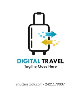 Digital travel design logo template illustration