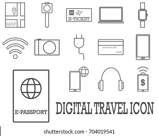 Digital Travel Icon set 