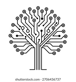 Digital Tree Circuit Board Graphic
