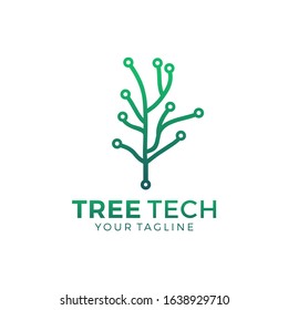Digital Tree logo, Brain and tree design concept for education learning and technology business company.