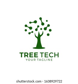Digital Tree logo, Brain and tree design concept for education learning and technology business company.