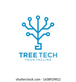 Digital Tree Technology Electric Circuit Logo Stock Vector (Royalty ...