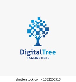 Digital tree logo design