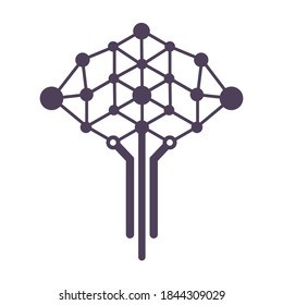 Digital tree logo design concepts. Educational learning and technology companies logo.