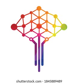 Digital tree logo design concepts. Educational learning and technology companies logo.
