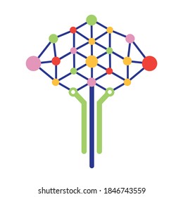 Digital tree logo design concepts. Educational learning and technology companies logo.