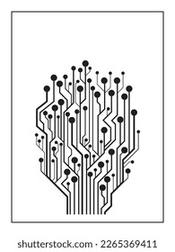 árbol digital en una llave antigua. El concepto de tecnología digital.