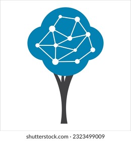 digital tree, technologies icon vector illustration symbol