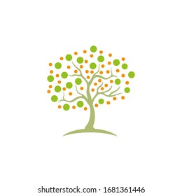 Digital tree technology electric circuit logo vector design. Abstract tech tree icon