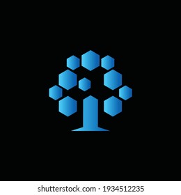 Digital Tree Technology Tech symbol Security  Technology Data Cyber Network Logo