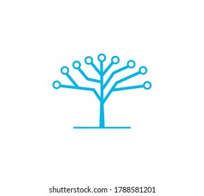 Digital tree - vector business logo template concept illustration in flat style. Electronic graphic design. Stock illustration