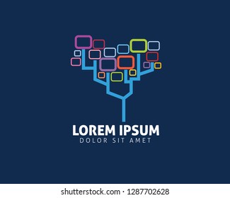Digital Tree Vector Logo