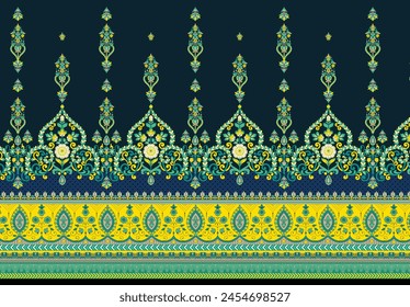 Digital Trending Texture Illustration and Flowers for Background Design Beautiful Textured Effects Floral Art Textile Print Stock Illustration for Fabric and Paper Prints