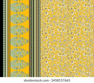 Digital Trending Texture Illustration and Flowers for Background Design Beautiful Textured Effects Floral Art Textile Print Stock Illustration for Fabric and Paper Prints