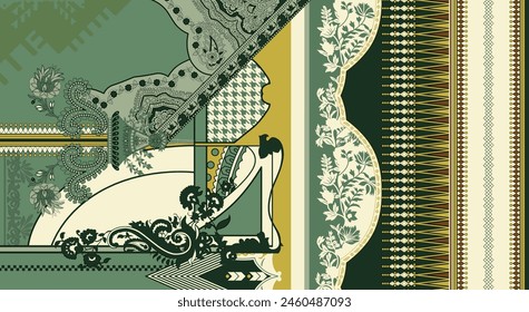 Ilustración de textura de tendencia digital y flores para el diseño de fondo Hermosos efectos texturados Arte floral Impresión textil Ilustración de stock para impresiones de tela y papel