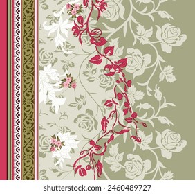 Ilustración de textura de tendencia digital y flores para el diseño de fondo Hermosos efectos texturados Arte floral Impresión textil Ilustración de stock para impresiones de tela y papel