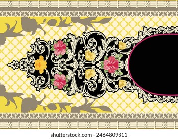 Digital Trending Texture Illustration and Flowers for Background Design Beautiful Textured Effects Floral Art Textile Print Stock Illustration for Fabric and Paper Prints