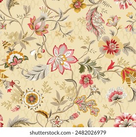 Ilustración de textura de tendencia digital y flores para el diseño de fondo Hermosos efectos texturados Arte floral Impresión textil Ilustración de stock para impresiones de tela y papel