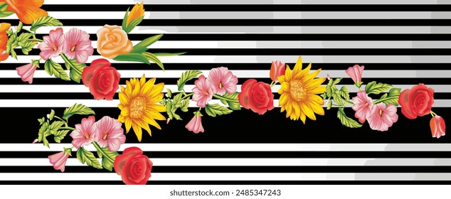 Digitale Trending Textur Illustration und Blumen für Hintergrund Design Schöne Texturierte Effekte Floral Art Textil Druck Stock Illustration für Stoff und Papier Drucke