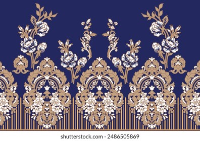 Digital Trending Texture Illustration and Flowers for Background Design Beautiful Textured Effects Floral Art Textile Print Stock Illustration for Fabric and Paper Prints