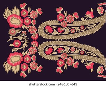 Digital Trending Texture Illustration and Flowers for Background Design Beautiful Textured Effects Floral Art Textile Print Stock Illustration for Fabric and Paper Prints