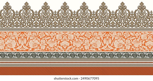 Digital Trending Texture Illustration and Flowers for Background Design Beautiful Textured Effects Floral Art Textile Print Stock Illustration for Fabric and Paper Prints