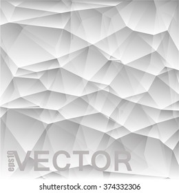 Digital triangle mosaic, white and black color, hight key grayscale, abstract vector background