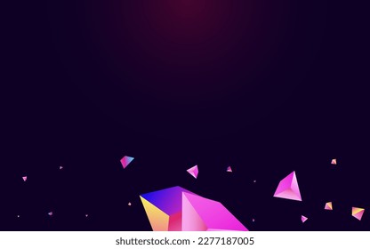 Digital Triangle Vector Dark Violet Background. Bright Minimalist Elements Magazine. Gradient Minimal Geometric Brochure. Cosmic Shapes Modern Card.