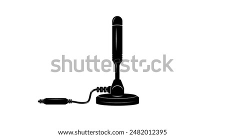 Digital TV Antenna , black isolated silhouette