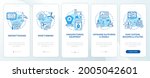 Digital twin application onboarding mobile app page screen. Wind turbines walkthrough 5 steps graphic instructions with concepts. UI, UX, GUI vector template with linear color illustrations