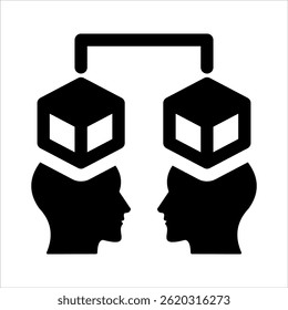 Digital Twin icono negro. Ilustración vectorial simple sobre fondo blanco