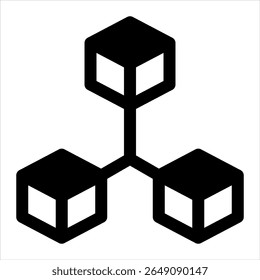 digital twin black icon vector illustration on white background