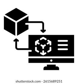 Digital Twin Icon Element For Design