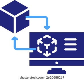 Digital Twin Icon Element For Design