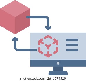 Digital Twin Icon Element For Design