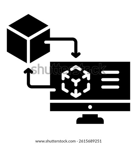 Digital Twin Icon Element For Design