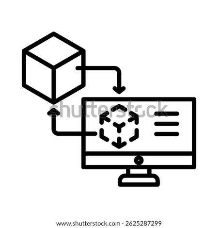 Digital Twin Icon Element For Design