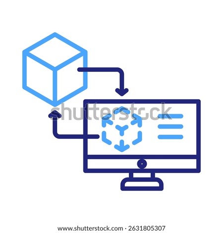 Digital Twin Icon Element For Design